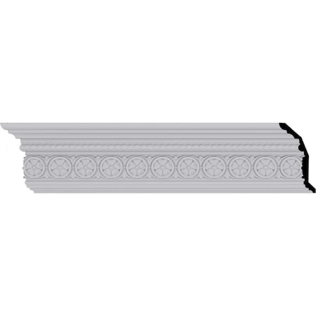 Ekena Millwork 5 3/4"H x 3 1/8"P x 6 1/2"F x 94 1/2"L, (2" Repeat), Washington Crown Moulding MLD05X03X06WA